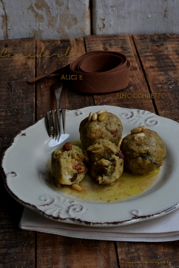 canederli alici e finocchietto