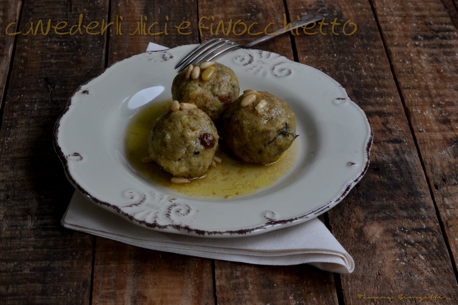 canederli alici e finocchietto